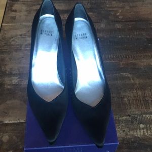 Stuart Weitzman Black Satin Pumps
